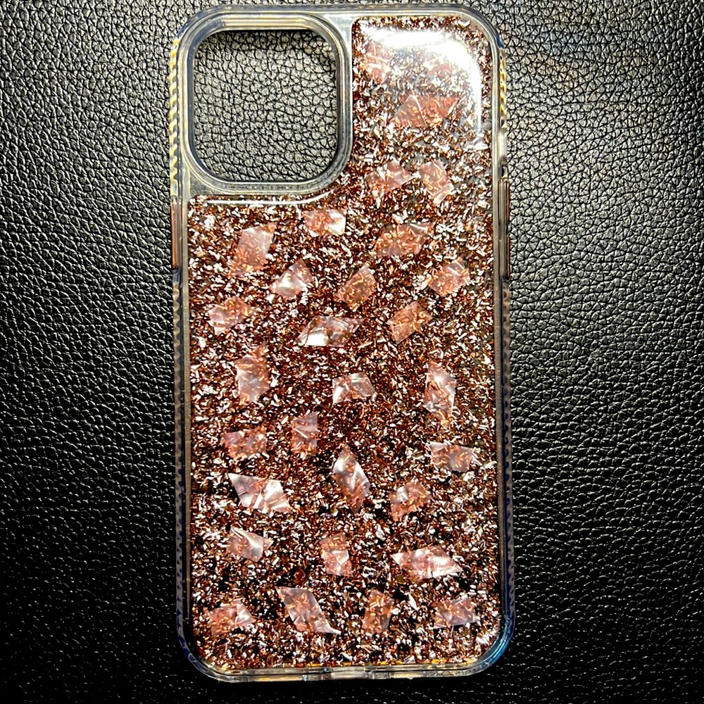 Iphone 12 Pro Max Rose Gold Glitter Case